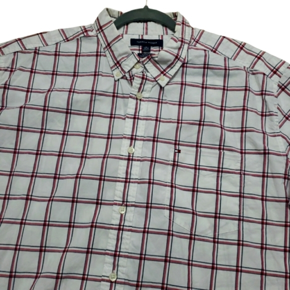 Tommy Hilfiger Men's Short Sleeve Cotton Shirt Size XLarge‎